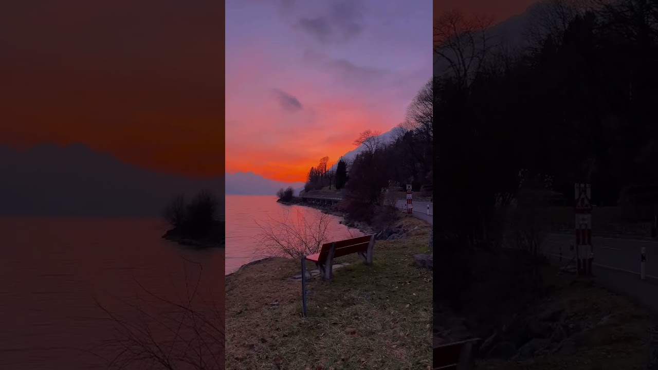 Sunset at #brienz #naturelovers #shorts #youtubeshorts #switzerland #sunset