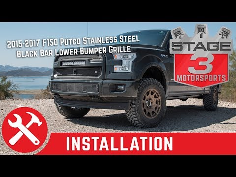 2015-2017 F150 Putco Stainless Steel Black Bar Lower Bumper Grille Install