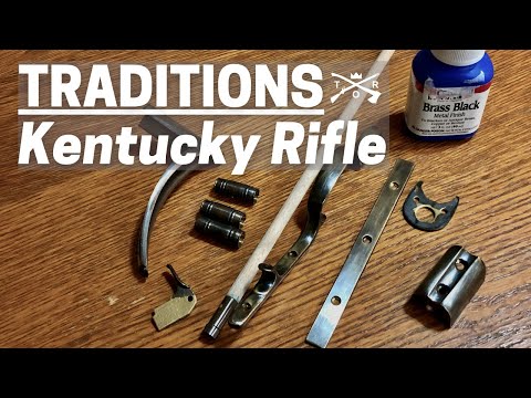 FINISHING THE BRASS WITH BIRCHWOOD CASEY BRASS BLACK| TRADITIONS FLINTLOCK KENTUCKY RIFLE KIT BUILD