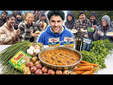 100 Pfund Rindfleischeintopf für Obdachlose zubereiten!