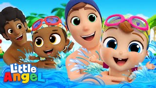 Let&#39;s Get Ready For Swimming Lessons | Little Angel Kids Songs &amp; Nursery Rhymes