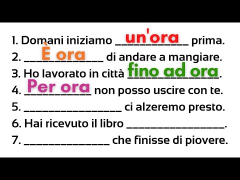 Italian how to use the word "ORA" | Allora, finora, un'ora fa, è ora di | Learn italian free lessons