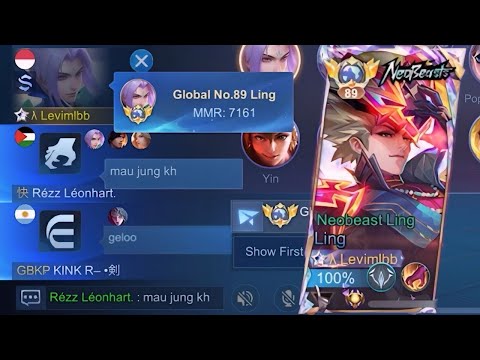 GLOBAL LING NEOBEAST FASTHAND GAMEPLAY SOLO RANK IN IMMORTAL RANK VS FULL CC ENEMY (INTENSE MATCH)!!