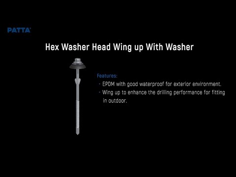 Cabeça Hexagonal com Arruela com asas e arruela