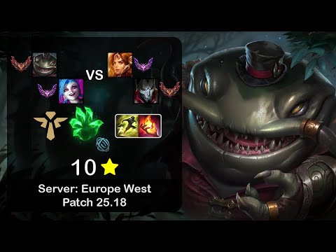 Tahm Kench Support + Jinx vs Leona + Jhin - EUW GrandMaster - Patch 25.18