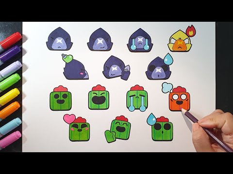●Drawing Crow & Spike Pin● 크로우&스파이크 핀 그리기 / Brawl Stars pins