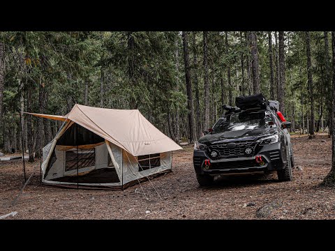 KingCamp Cabin Tent Camping trip with Pepper Subaru Outback Wilderness