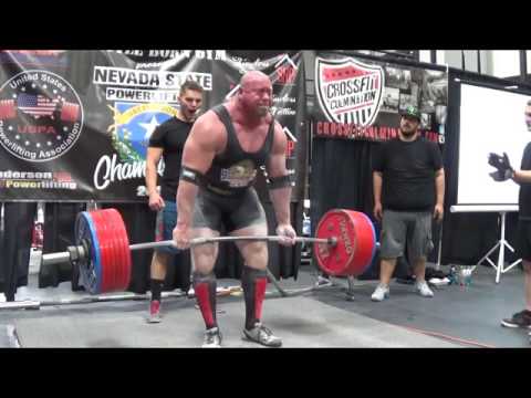 Nick Best deadlifting 810lbs. A new all time 308lb Masters record and new USPA American Record.