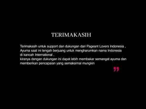 Video dukungan dari Pageant lovers Indonesia untuk ayuma🇮🇩