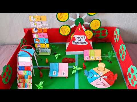 Types of Fraction Math project/Fraction park math working model for class7,8/Fraction tlm #mathtlm