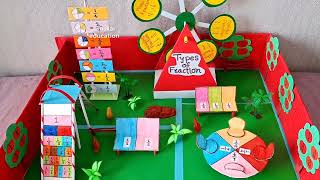 Types of Fraction Math project/Fraction park math working model for class7,8/Fraction tlm #mathtlm