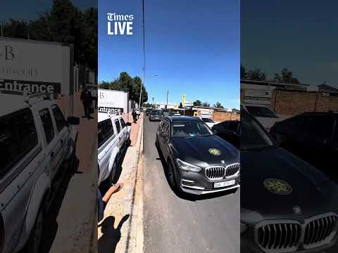 President Cyril Ramaphosa’s motorcade arrives at the ANCNGC at Birchwood Hotel in Ekurhuleni.