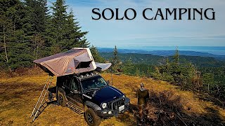 JEEP LIBERTY Solo Camping Overlooking the Juan De Fuca Strait | Olympic Peninsula WA | OVERLANDING