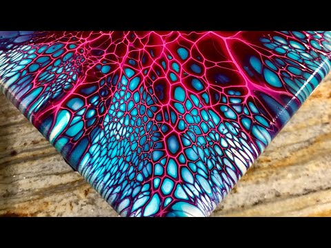 275. Pink Lightning!  Two BEAUTIFUL Fluid Acrylic Blooms / art therapy / contemporary art