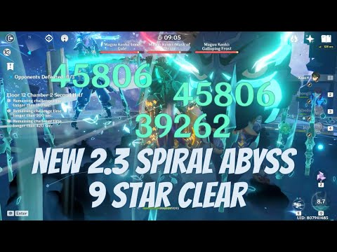New version 2.3 Spiral Abyss 9 star clear | Genshin Impact