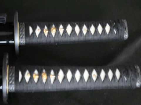 www.handmadesword.com Katana and Wakizashi Sword Set #632-33.wmv