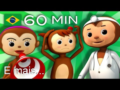 Cinco Macaquinhos | Versão 2 | E muitas mais Canções de Ninar | LittleBabyBum!