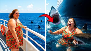 450 Pound Woman FALLS Off Cruiseship Into Shark Infested Waters!