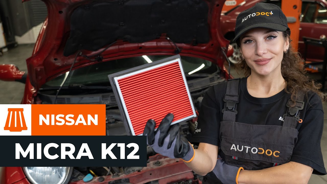 Levegőszűrő-csere Nissan Micra K12 gépkocsin – Útmutató