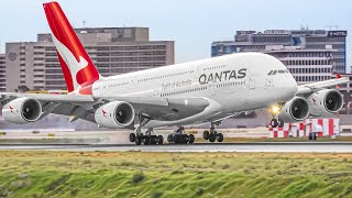 ✈️ 100 CLOSE UP LANDINGS in 1 HOUR | A380 B747 A350 | Los Angeles Airport Plane Spotting [LAX/KLAX]