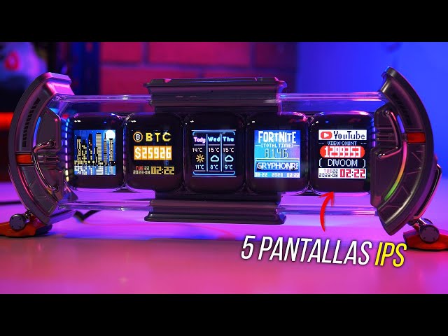 Vídeo relacionado con Divoom Times Gate WiFi Pixel Art Pantalla Informativa,5pcs 128 * 128 IPS Pantalla,LED Digital Reloj Luces Decorativo con App Control para Gaming Room Table Setup Decoración
