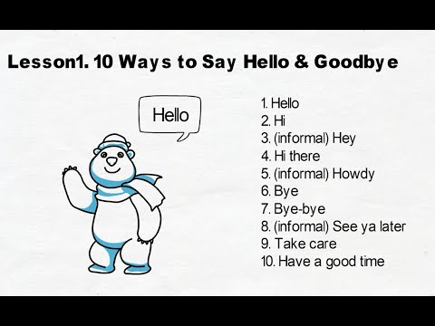 English Lesson1. 10Ways to say Hello & Goodbye