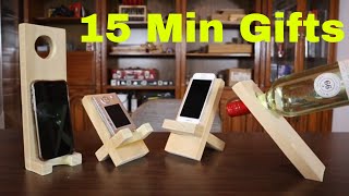 4 Easy To Make From Home Wooden Projects For Beginners ( Phone Stand | Wine Holder )