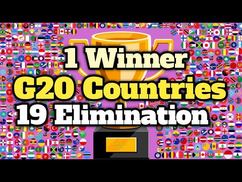 G20 Countries & 19 Elimination Marble race in Algodoo #4 / Marble Racing Legends