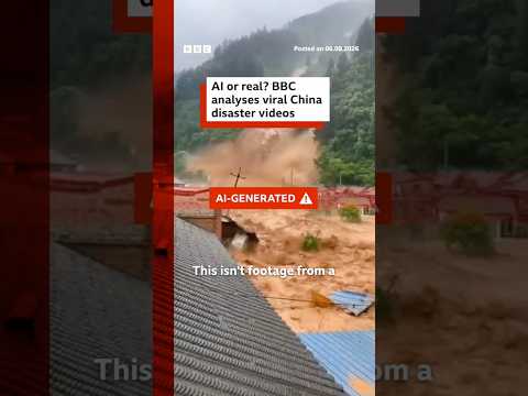 AI or real? BBC analyses viral China disaster videos. #BBCNews