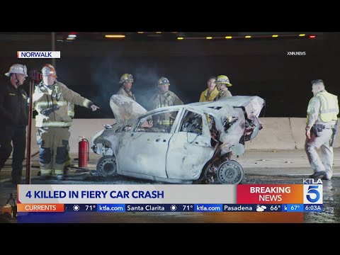 Quadruple fatal DUI crash shuts down 605 Freeway in Norwalk 