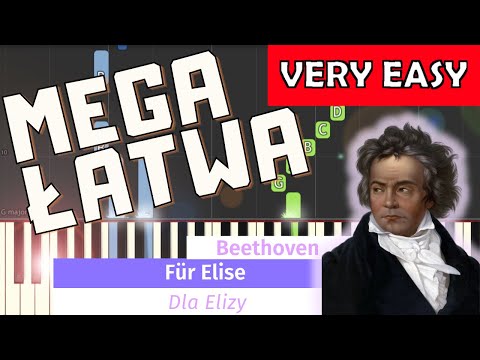 🎹 Dla Elizy (L. van Beethoven, For Elise) - Piano Tutorial (MEGA ŁATWA wersja) 🎵 NUTY W OPISIE 🎼