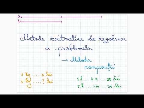 Metode aritmetice de rezolvare a problemelor: metoda comparatiei - Clasa a V-a