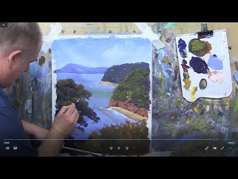 Learn To Paint TV E15 "Sorento View" Seascape Painting in Acrylic Paint For Beginners Step By Step