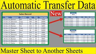Download the video "Automatic Transfer Data From Master Sheet to Another Sheets in Excel | MRB Tech Solutions"