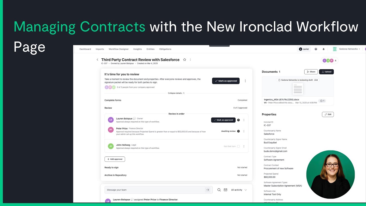 How to Manage Contracts with the New Workflow Page | Ironclad video thumbnail