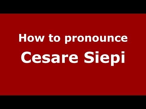How to pronounce Cesare Siepi (Italian/Italy) - PronounceNames.com