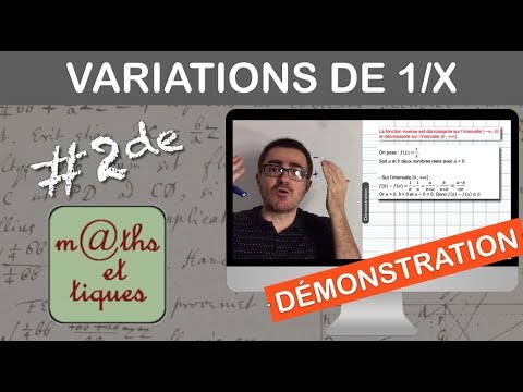 DEMONSTRATION : Variations de la fonction inverse x ↦ 1/x - Seconde