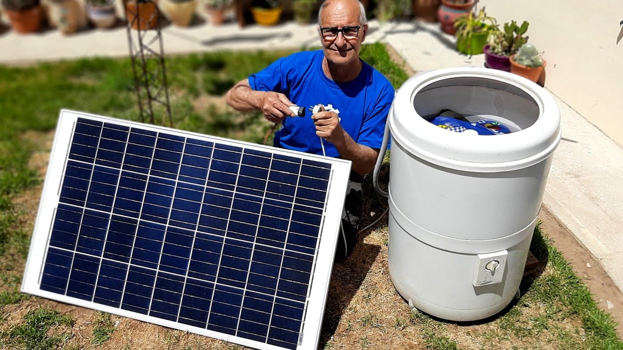 LAVADORA Funcionando con ENERGIA SOLAR - 100% Sustentable