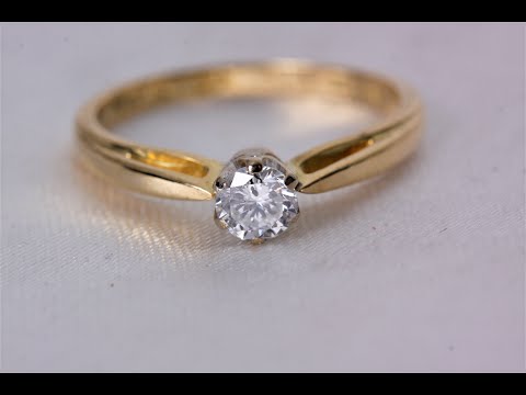 18ct Yellow Gold 0.25ct Diamond Solitaire 2.18g Size K Ring - 0103211