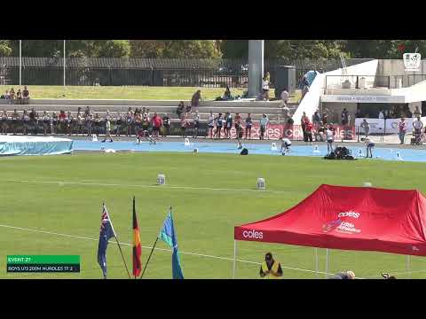 Boys U13 200m Hurdles Timed Final 2: 2022/23 State Track and Field Championships