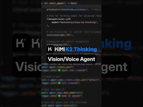 Kimi K2 Thinking: Build a Vision/Voice Agent in Python #ai #llm #moonshot #voice #pythonprogramming thumbnail