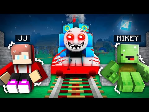 Maizen JJ and Mikey - Don't Look at Scary Thomas in Minecraft challenge JJ and Mikey