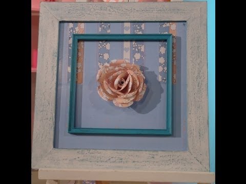Como hacer un cuadro con flor en papel - Técnicas en papel