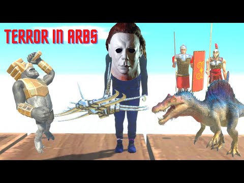 PRIMATES + CARNIVORE DINOS + ANCIENT HUMANS AGAINST MICHAEL MYERS + SCARY UNITS -  ARBS