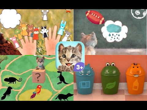 Play Fun Pet Kitten Care Kids Game | Little Kitten Preschool | Matching, Colouring, Recycling games