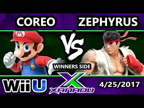 S@X 199 - Coreo (Mario) Vs. Zephyrus (Ryu) - SSB4 Tournament - Smash Wii U - Smash 4