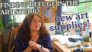 Finding Calm in Chaos- Escaping to My Art Studio: a rainy walk, watercolors, favorite teas, paint