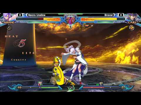 Blazblue: Chrono Phantasma @ TGITSB #1 - Necro Undine (Amane) vs Braver (Carl)
