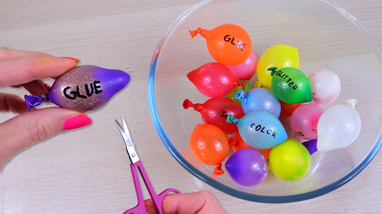 ROBIĘ SLIME Z MINI BALONÓW! Rozcinanie balonów - diy slime z 20 miniaturowych balonów!