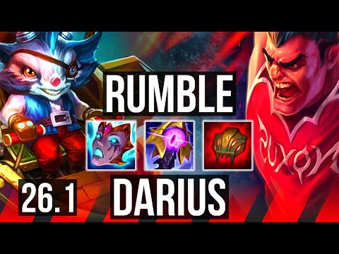 RUMBLE vs DARIUS (TOP) | 45K damage, Good KDA: 10/2/8 | KR Diamond | 26.1
